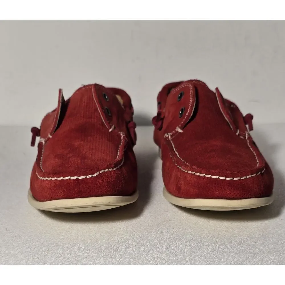 John Varvatos Firebrick Red Schooner Shoe Laceless Star USA Suede Sz. 7.5